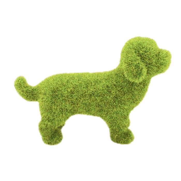 Statues de chien en mousse verte, ornements de jardin, animaux, Figurines  de chiot, décoration d'extérieur