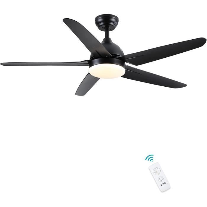 Ventilateur de plafond avec éclairage et télécommande 3 niveaux