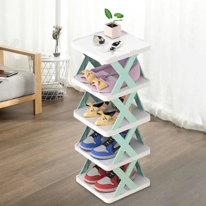 Étagère à chaussures roulante à cinq niveaux ( H ) - Acier + Bois - Yamazaki H Étagère à chaussures roulante à cinq niveaux ( H ) - Acier + Bois - Yamazaki H