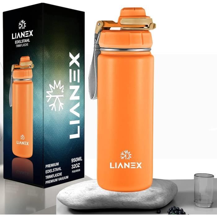 Bouteille de vélo en acier inoxydable – 800 ml - Gris Zinc, Noir