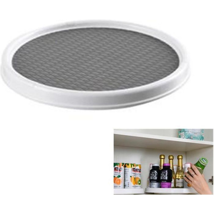 360° Plateau Tournant Frigo, 23.5 cm Plateau Tournant Epices,Rond Plateau  Tournant Placard Cuisine,Socle Plastique Étagère Tour[18] - Cdiscount Maison