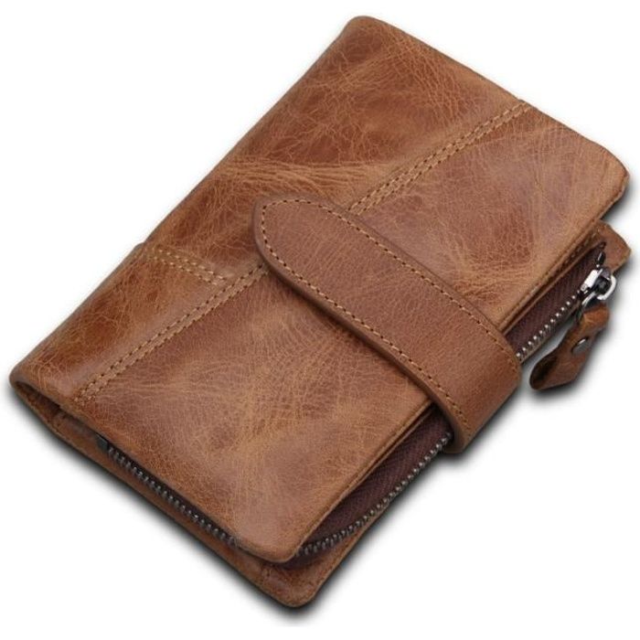 Hommes cuir Porte-Monnaie Portefeuille Portefeuille bourse cuir de buffle Recht Angler