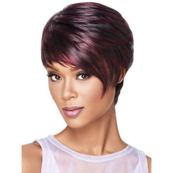 Perruque De Cheveux Court Faux Cheveux Violet Perruque Femme Achat Vente Perruque Postiche Perruque De Cheveux Court F Cdiscount