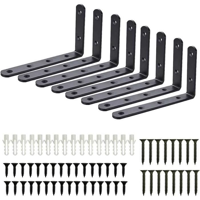 Support D'étagère Mural Case Pack, 15 X 9,5 Cm, Support Triangulaire à 90 Degrés, Support De Cadre Flottant En Métal Robuste, Noir | Leroy Merlin