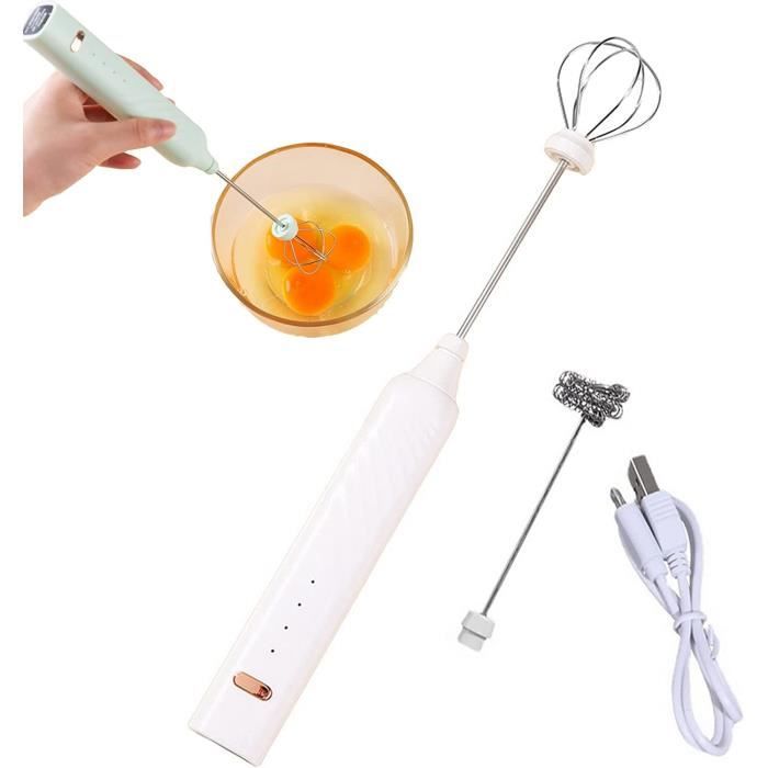 Mousseur à Lait 2 En 1 Avec Support - 19 000 Tr/min, Sur Piles, Pour Latte, Cappuccino, Chocolat - Noir