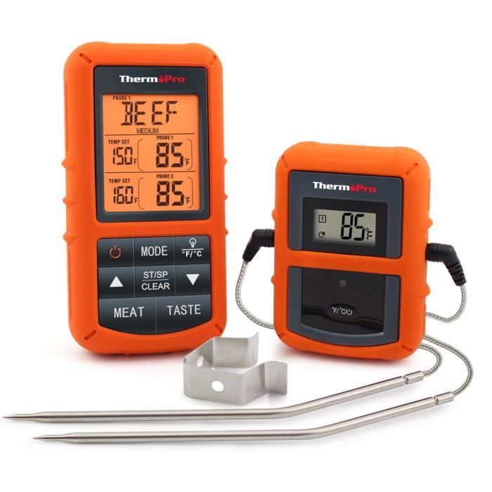 ThermoPro TP-20 Thermomètre de Cuisson numérique à Distance avec sonde  Double pour Les Aliments Viande Four Fumoir BBQ