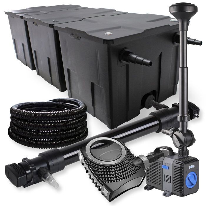 SunSun Kit complet: CBF-350C Filtre de bassin jusquà 90000 L NEO10000 pompe de filtration 10000l/h 80W CUV-672 lampe uv 72W 25m SunSun Kit complet: CBF-350C Filtre de bassin jusquà 90000 L NEO10000 pompe de filtration 10000l/h 80W CUV-672 lampe uv 72W 25m