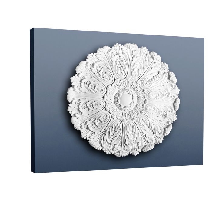 Rosace de plafond avec fleur graphique R14 - L33 x H3 x L33cm - ORAC
