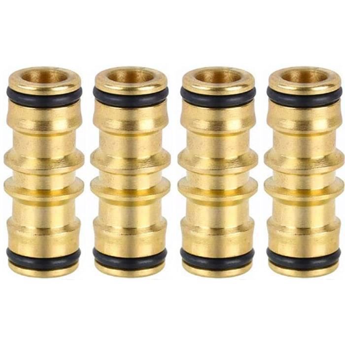 Uni-Fine Lot Raccords Rapides Laiton 2 En 1 Pour Tuyau Arrosage 1/2" Et 3/4" - Jardin Et Extérieur