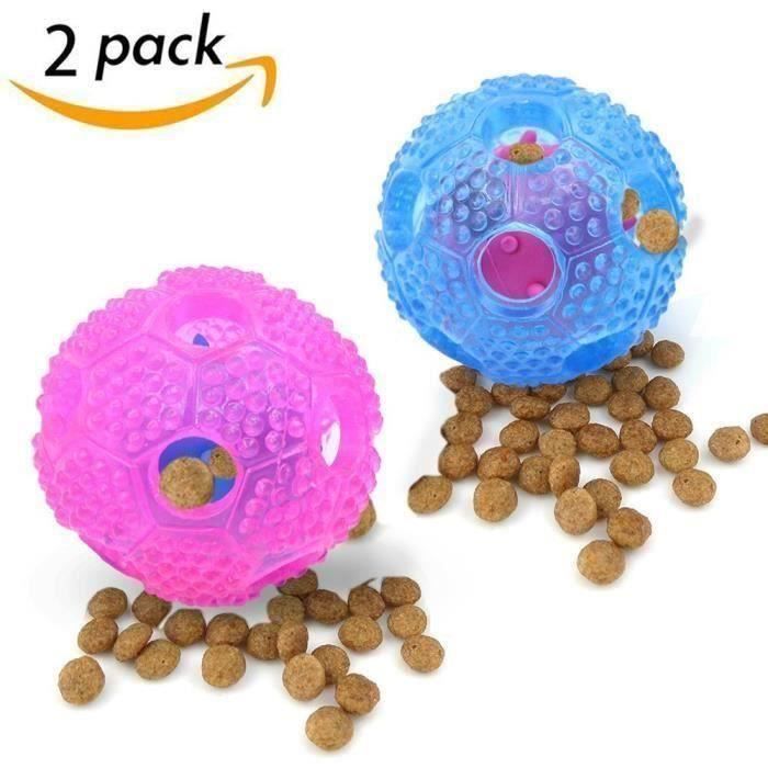 Jouet Distributeur De Croquettes Pour Chat Chien Boule De Chien Jouet Interactif A Friandises Non Toxique Lot De 2 Rose Et B T Achat Vente Jouet A Friandise Jouet Distributeur