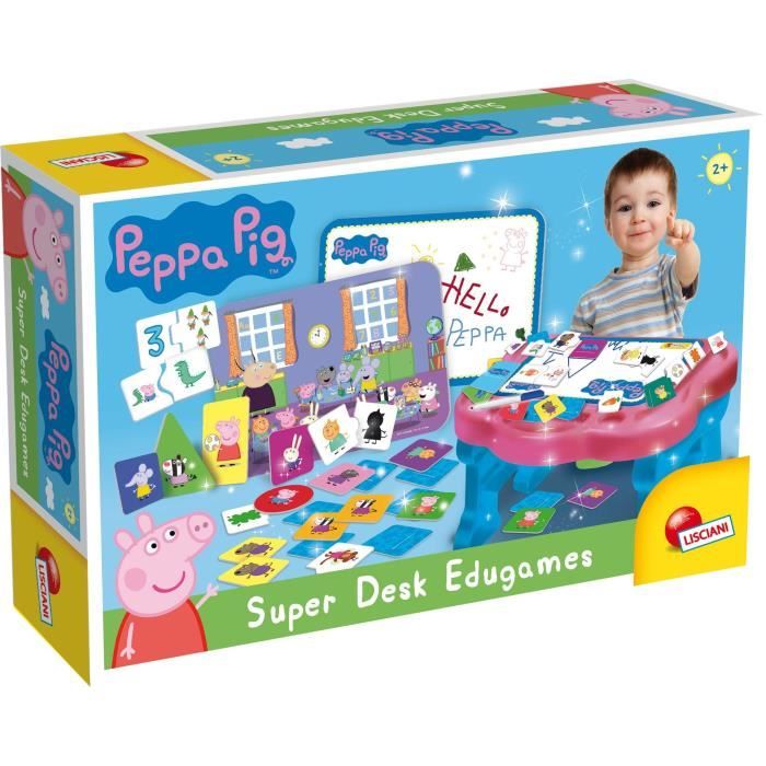 Bureau d'activités Peppa Pig Super Desk - LISCIANI GIOCHI - 10 jeux éducatifs