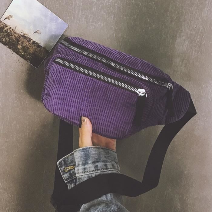 Sac banane velours côtelé marron femme | Bonobo