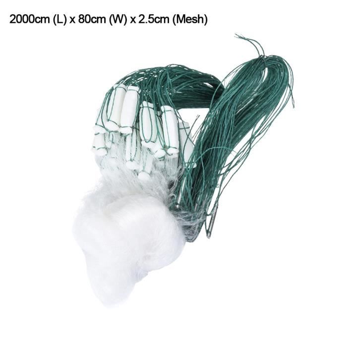 Filet De Pêche 50m X 1,5m 3 Couches Nylon - Piège Poisson Avec Flotteurs