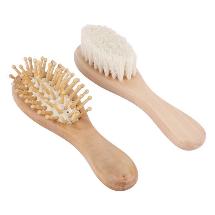 Yosoo Brosse A Cheveux Bebe Ensemble De Brosse A Cheveux Et Peigne En Bois Pour Bebe En Poils De Chevre Pour Les Soins Cdiscount Electromenager