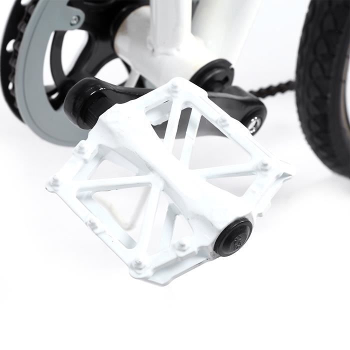 Garosa pédales en aluminium 2 x pédales de roulement de vélo de route en aluminium pour vélo de route léger et stable (blanc)