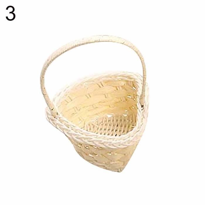 Grand Panier Rond En Osier Fait Main - Neuf - 31cm X 18cm
