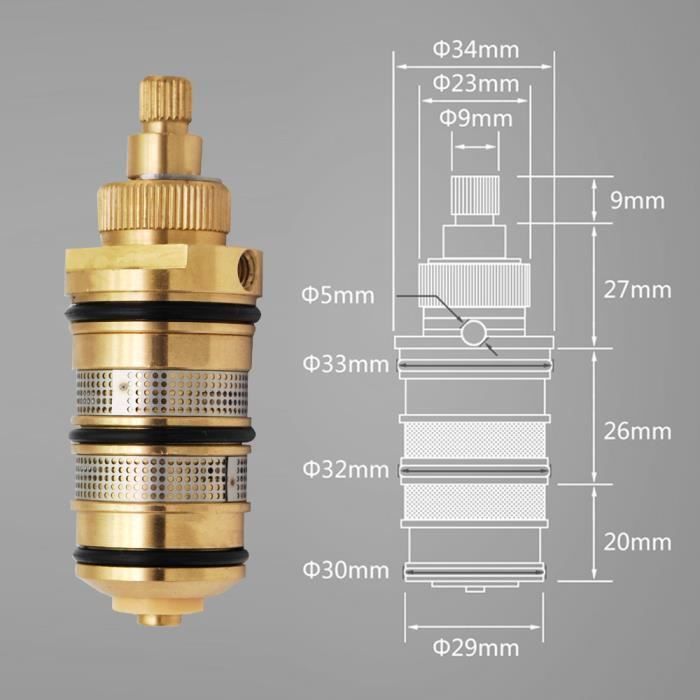 Sanitaire salle de de douche thermostatiques en laiton à