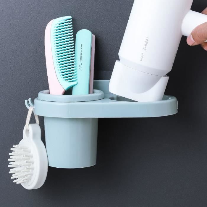 Geneic Porte-sèche-cheveux sans perforation Fixation murale pour sèche Geneic Porte-sèche-cheveux sans perforation Fixation murale pour sèche