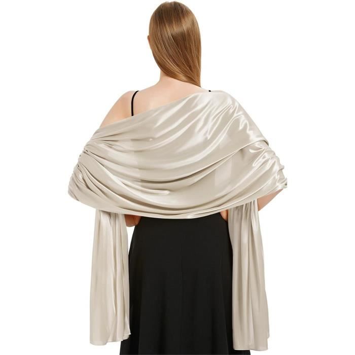 Châle Écharpe Femme à Franges Métallique Scintillant Avec Boucle - Idéal Mariée Soirée