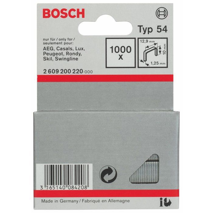 Bosch Agrafes Typ 54 12 9 x 1 25 x 10 mm - vue 5