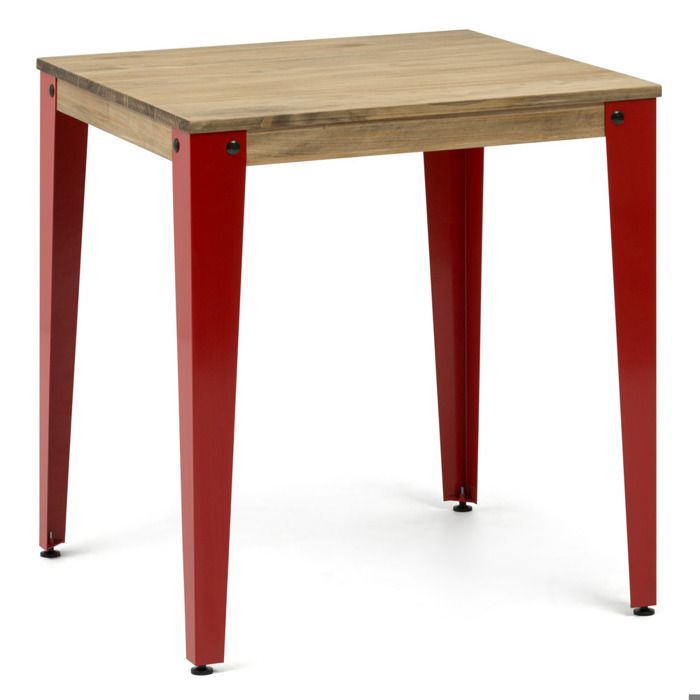 table salle à manger  lunds  70x70x75cm  rouge-vieilli  box furniture
