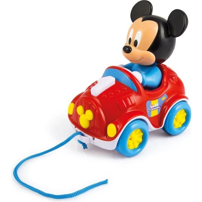 clementoni disney baby - ma voiture à tirer mickey - jeu d'éveil