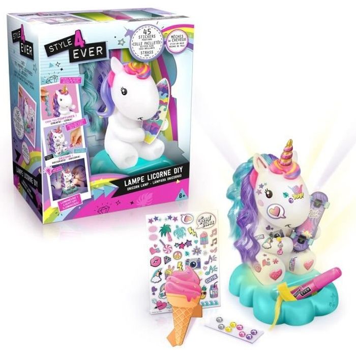 STYLE 4 EVER Lampe Licorne DIY à décorer STYLE 4 EVER Lampe Licorne DIY à décorer