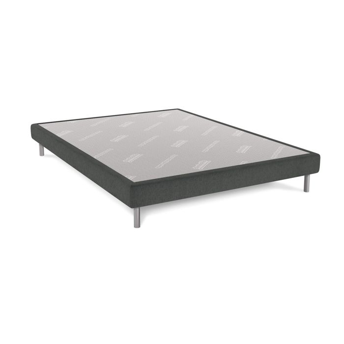 Sommier tapissier à lattes - DUNLOPILLO - 160 x 200 - Gris - Aluminium - Somnilat Sommier tapissier à lattes - DUNLOPILLO - 160 x 200 - Gris - Aluminium - Somnilat
