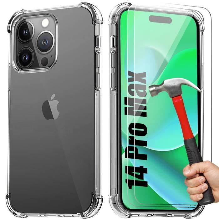 Coque Silicone Transparente Renforcée Aux Coins Pour IPhone 13 + 2 Verres Trempés - Neuf