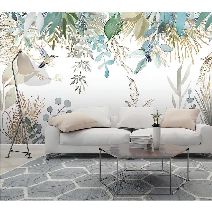 Papier Peint Panoramique 3D Plantes Tropicales Feuilles Fond De Fleurs ...