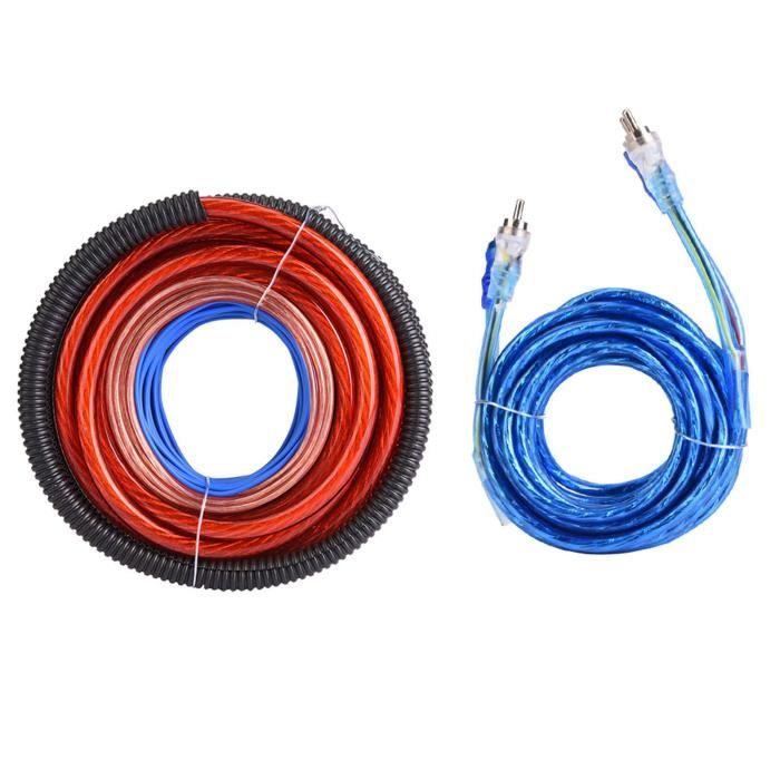 Kit Câblage Ampli Voiture 4 AWG 2800W - Câbles Subwoofer Alimentation, Interconnexion Et Fusible