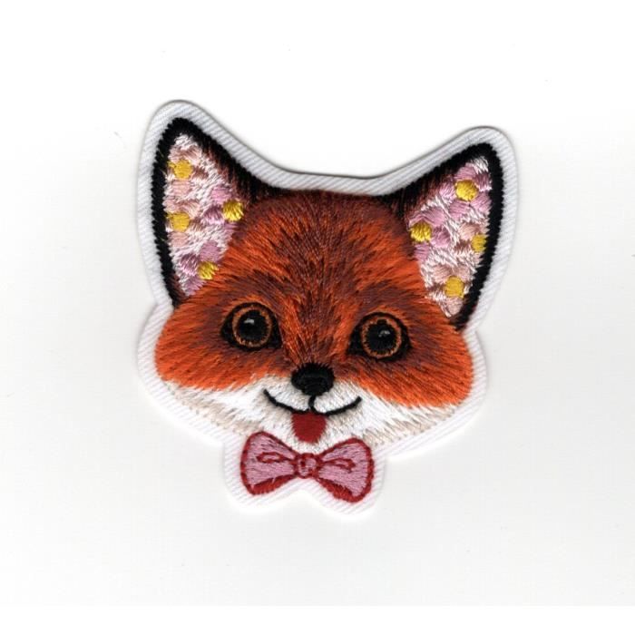 Écusson Thermocollant Renard - Patch Brodé Animal 8 X 7,5 Cm Pour Vêtements Et Accessoires