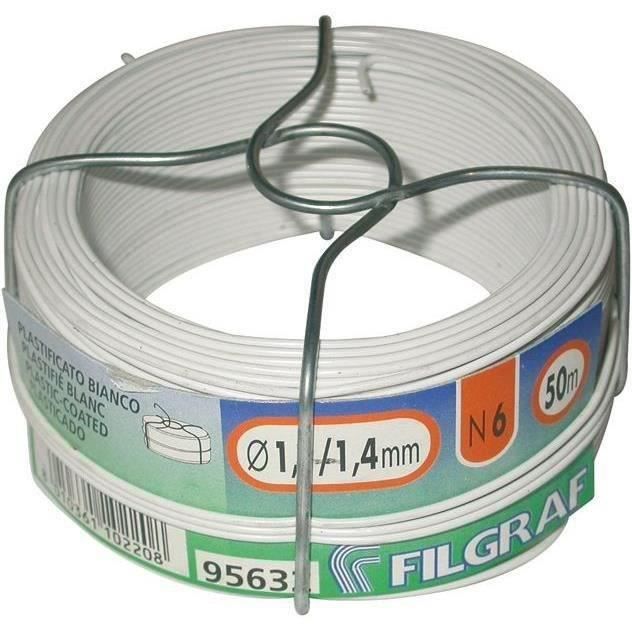 Fil d'attache plastifié blanc 6mm FILGRAF - bobine 50m
