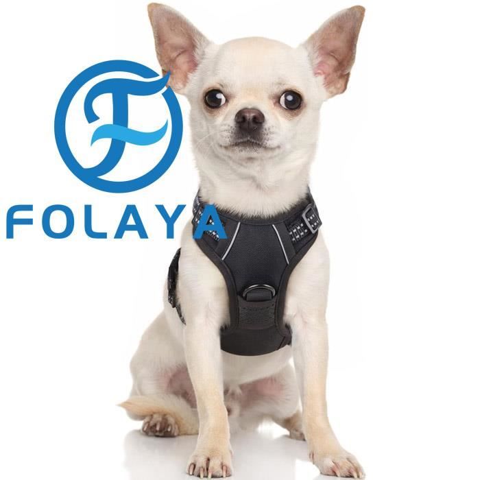 Meilleurs prix pour Harnais Chien Anti Traction Noir XS Harnais Chien avec Poignée Facile à Mettre Gilet Réglable Réfléchissant pour Petit Chien Attac