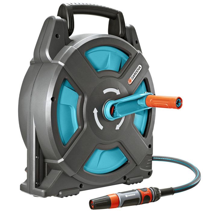 GARDENA Dévidoir portable Classic 15 équipé – Longueur tuyau 15m – Ø11mm – Kit complet prêt à ’emploi – Garantie 2662 20