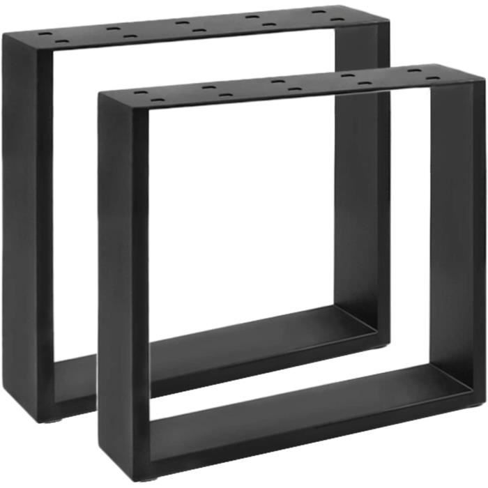 HENGMEI Lot de 2 pieds de table en acier revêtu par pulvérisation de