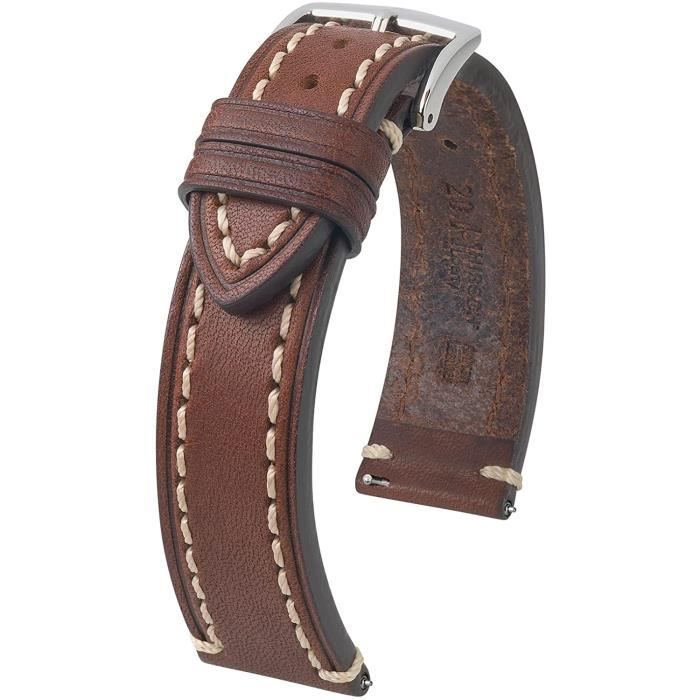 Bracelet Montre HIRSCH Bracelet Liberté Cuir Brun Doré 18mm 20mm 24mm