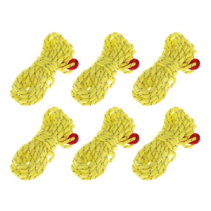 Lot De 8 Cordes De Tente Réfléchissantes 4mm X 4m - Avec Tendeurs Pour Camping