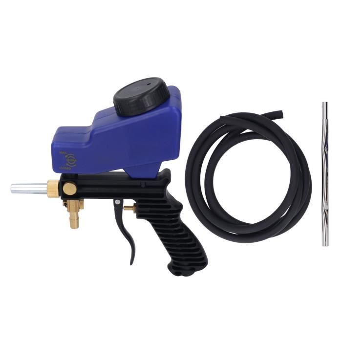 Pistolet Sablage Pneumatique Portable 90 PSI – Kit Complet Avec Réservoir 21 Lbs, 2 Buses, Idéal Dérouillage & Polissage !