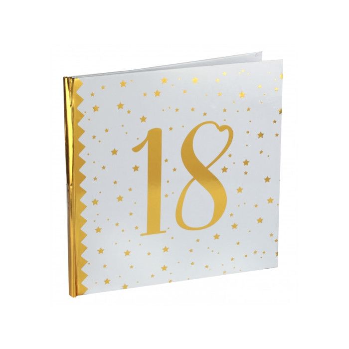 Livre d'Or Anniversaire - Blanc et Or - 18 ans