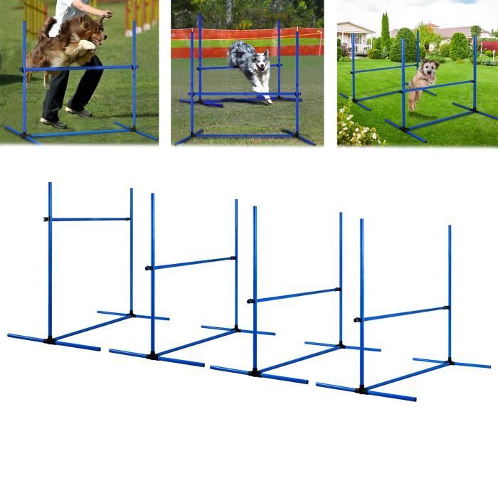 Comparer les prix de Set d'équipement Agility pour chiens - LZQ - Haies réglables en hauteur - 104 x 70 x 101 cm