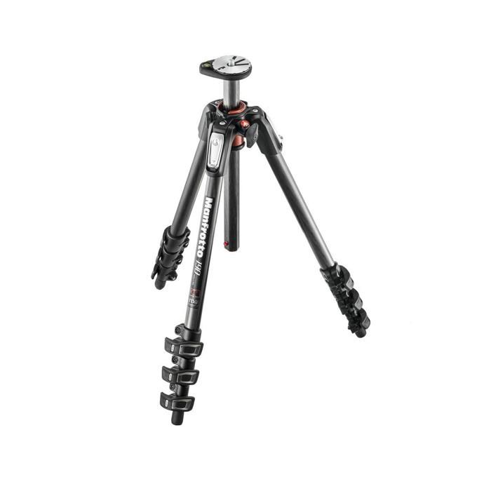 Trépied MANFROTTO 190 CXPRO en fibre de carbone - 4 sections - Hauteur max 160 cm - Charge admissible 7 kg
