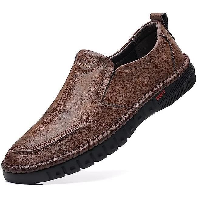 Mocassins Homme En Cuir Léger - Chaussures Décontractées Oxford - Semelle Souple Antidérapante - Confortables Et Respirantes