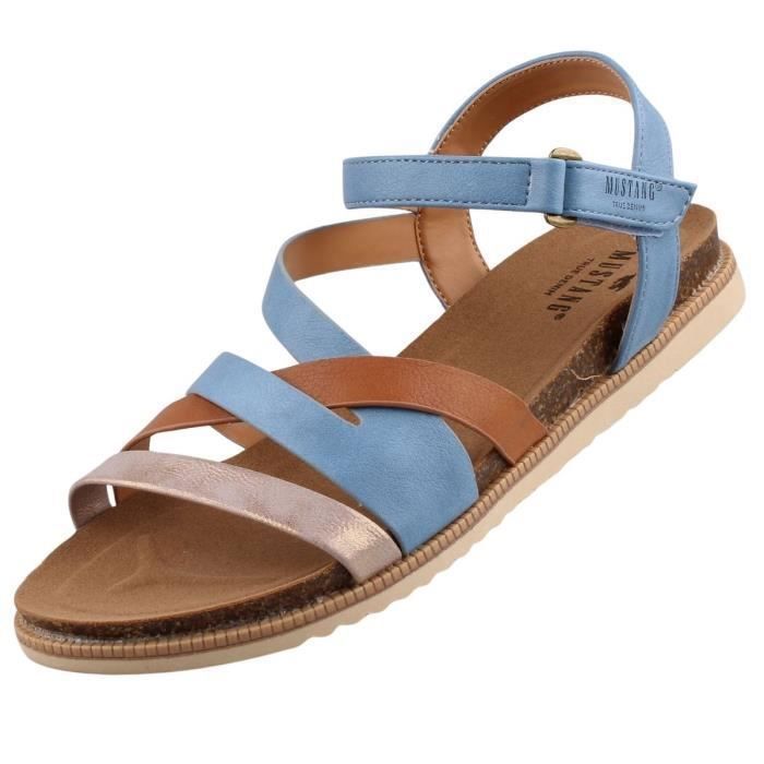 MUSTANG Sandales Femme Bride Cheville 1307-801-369 - Style Été Tendance