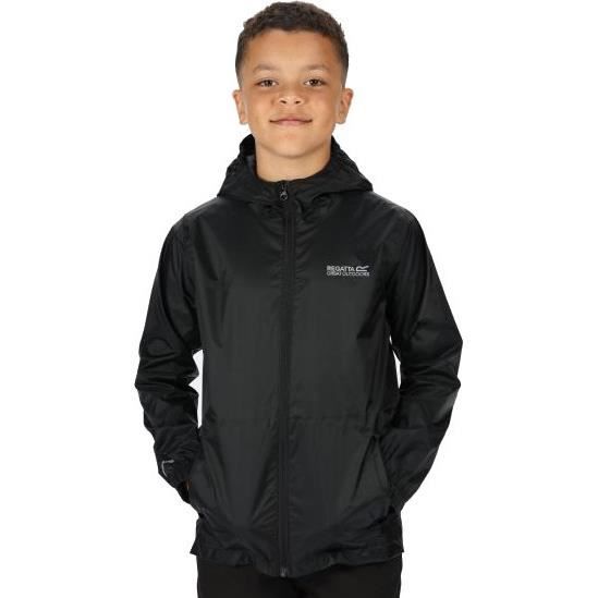 Veste de randonnée junior en polyamide noir - Regatta - Respirante et hydrofuge