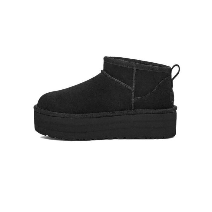 Botte UGG Classic Ultra Mini Platform Femme Daim Nubuck Noir