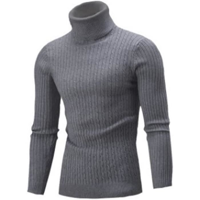 Générique Pull Homme À Col Roulé Chandail Tricoté À Manches Longues Pull En Maille Fine Col Roulé Respirant Slim Chemise Outdoor Cyclisme Vetement Homme Solde