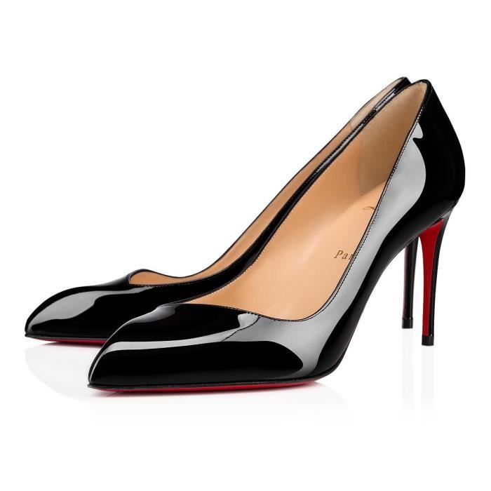 corneille asymmetric patent red sole pumps