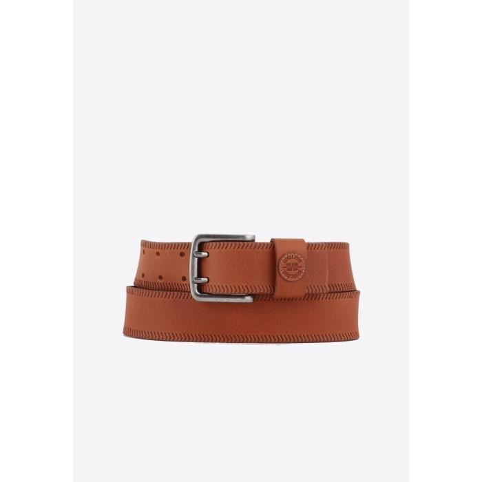 Ceinture cuir marron foncé Braided Belt - FAGUO