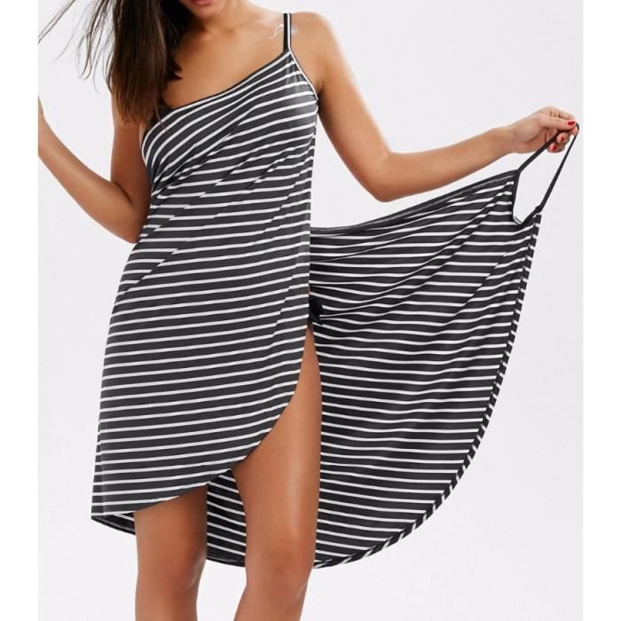 Robe de plage,Maillot de bain à rayures,sexy,grande taille,pour femmes